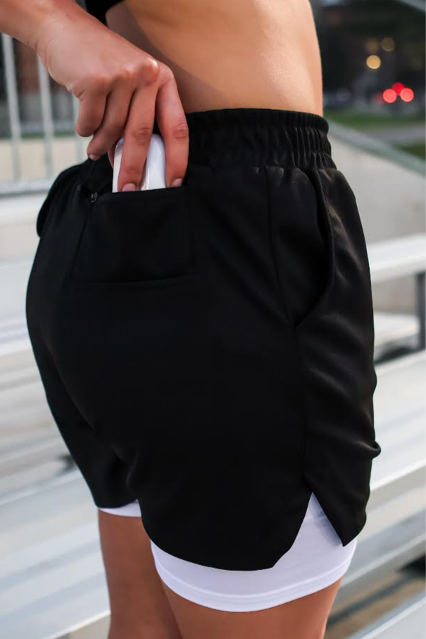 BLACK COMPRESSION SHORTS