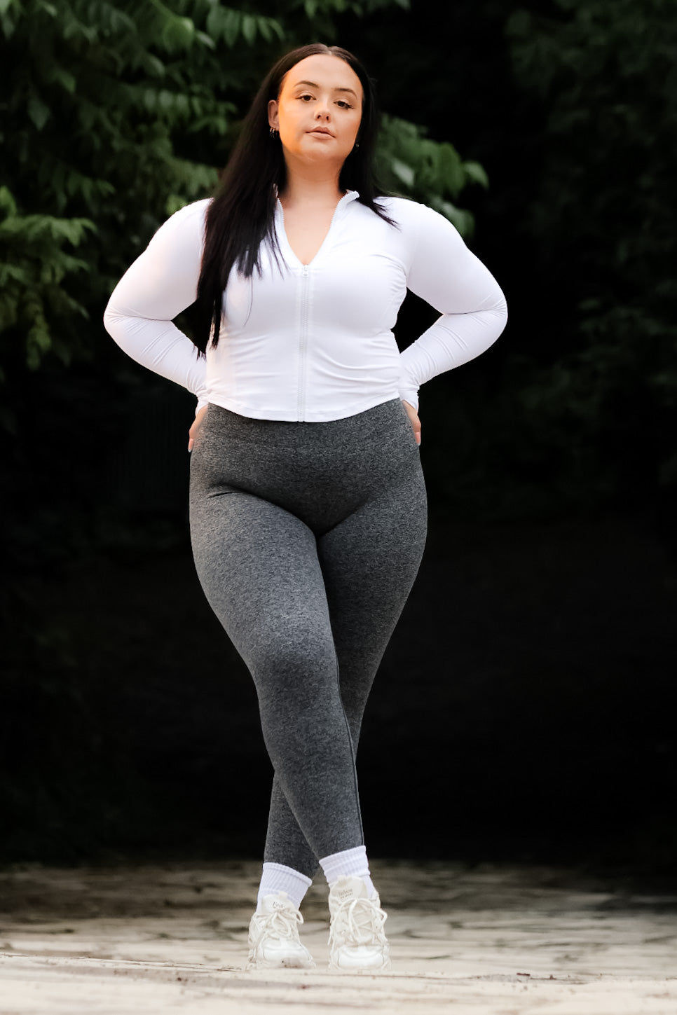 CHARCOAL GREY HIGH WAISTED SEAMLESS LEGGINGS