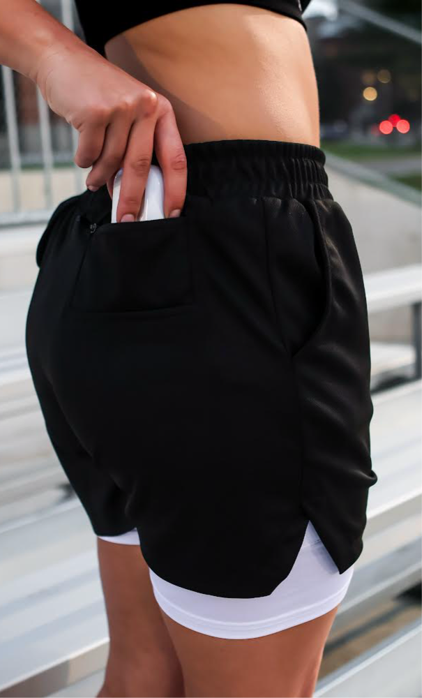 BLACK COMPRESSION SHORTS